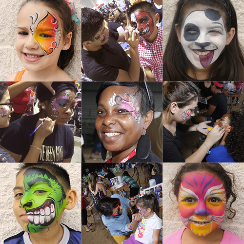 Various examples of face paint