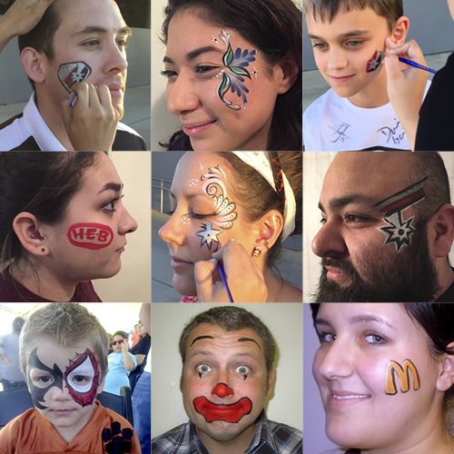 Various examples of custom facepaints